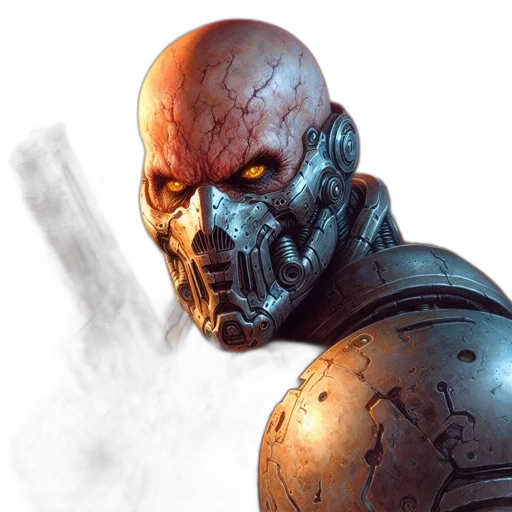 mask, face, robot, comic book art transparent PNG cut-out