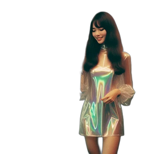 dress, jacket, vaporwave, 3d render transparent PNG cut-out