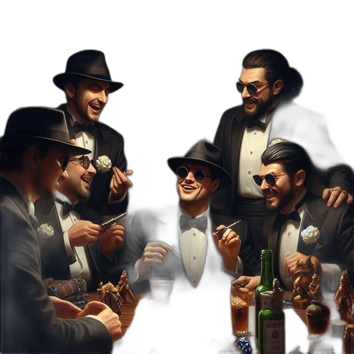 hat, staff, jacket, bottle transparent PNG cut-out