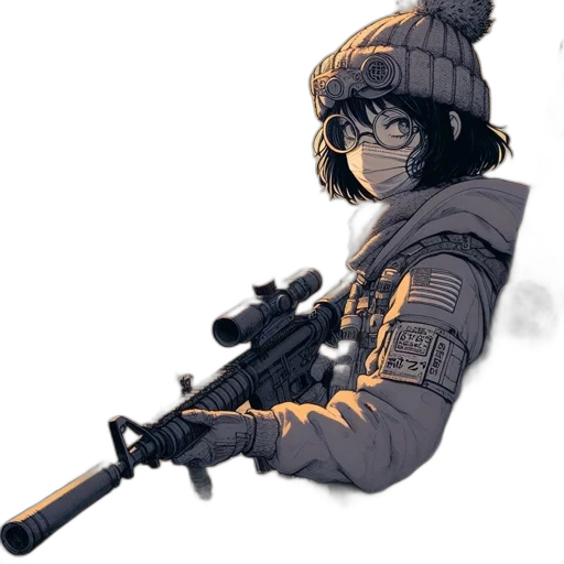 weapon, staff, jacket, concept art transparent PNG cut-out