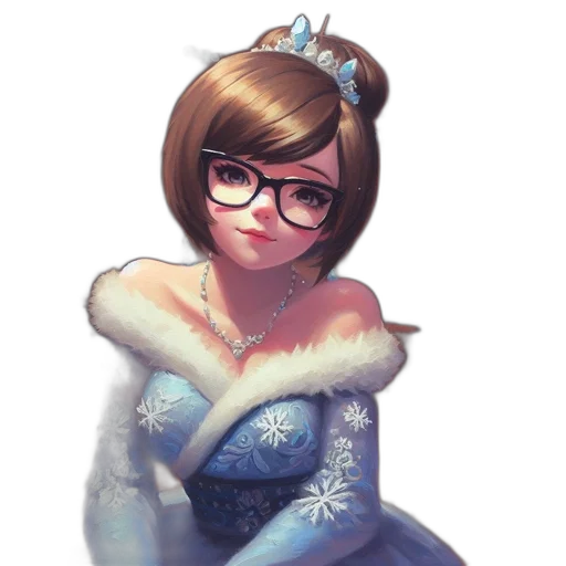 dress, crown, staff, face transparent PNG cut-out