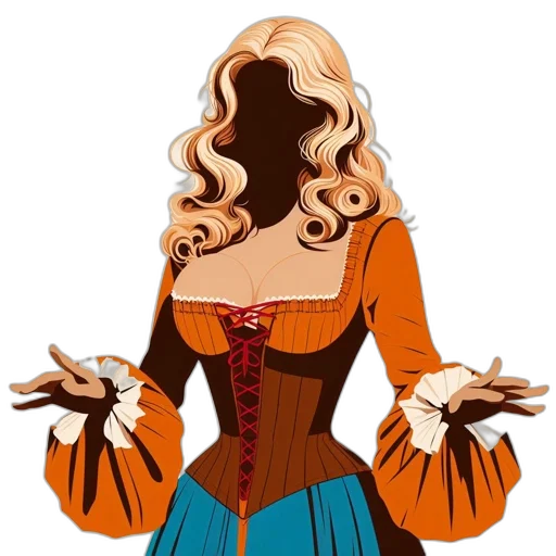 dress, comic book art, cartoon, concept art transparent PNG cut-out