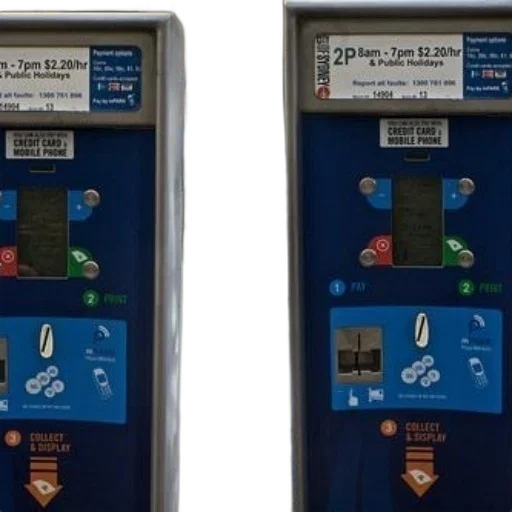 two, blue, parking, meters transparent PNG cut-out