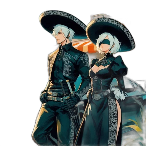 hat, weapon, jacket, staff transparent PNG cut-out
