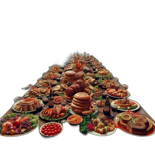 food, 3d render, photorealistic, grand transparent PNG cut-out