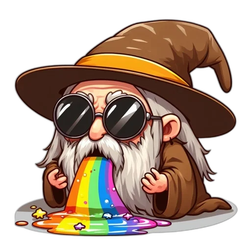 hat, staff, pixel art, fantasy art transparent PNG cut-out