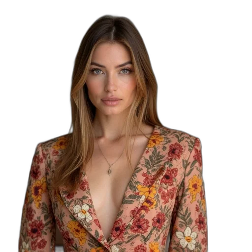 jacket, dress, jewelry, face transparent PNG cut-out