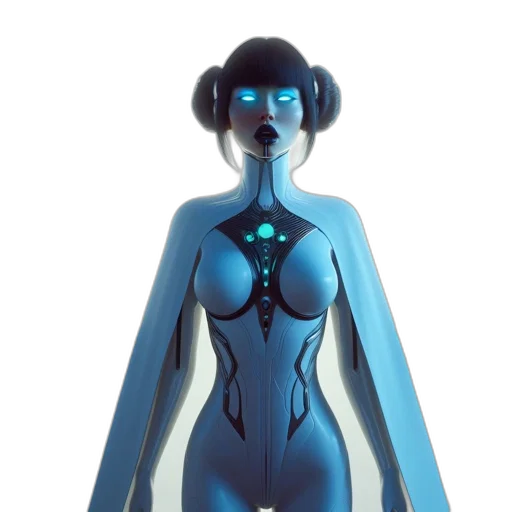 robot, dress, jewelry, staff transparent PNG cut-out