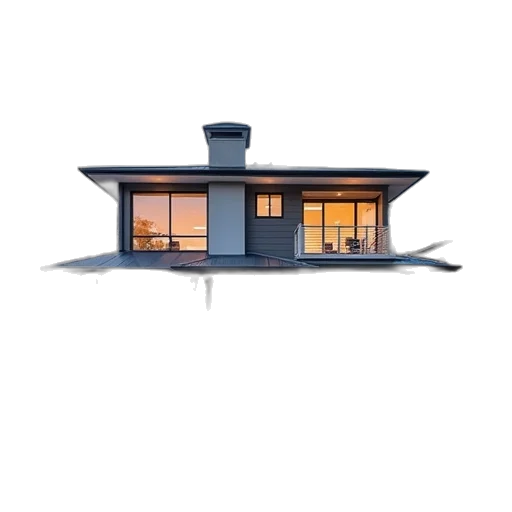 building, furniture, umbrella, 3d render transparent PNG cut-out