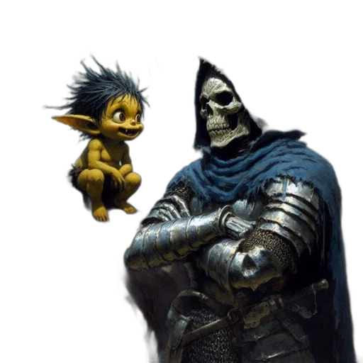 mask, sword, dragon, staff transparent PNG cut-out
