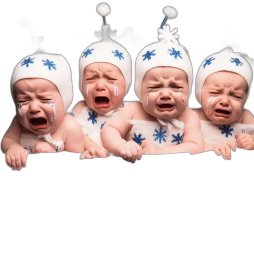 four, infants, wearing, winter transparent PNG cut-out