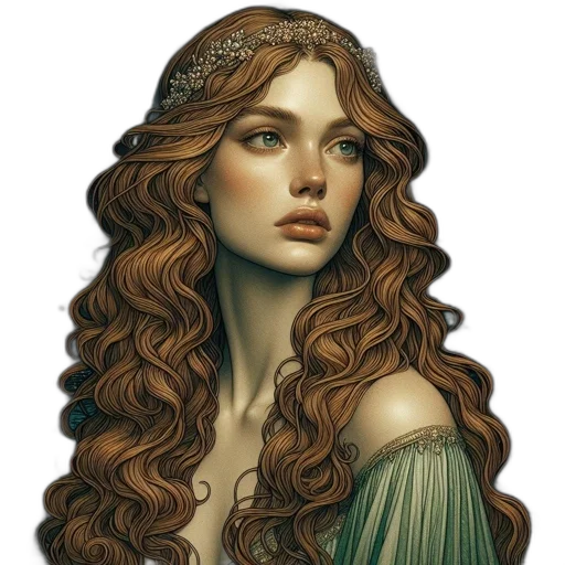 crown, hair, jewelry, face transparent PNG cut-out