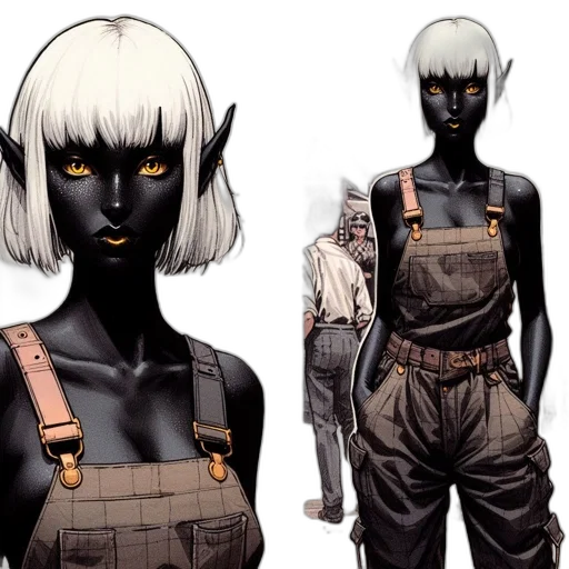 concept art, comic book art, cyberpunk, fantasy art transparent PNG cut-out