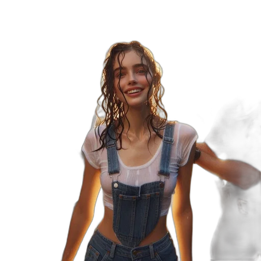 dress, jacket, hair, face transparent PNG cut-out
