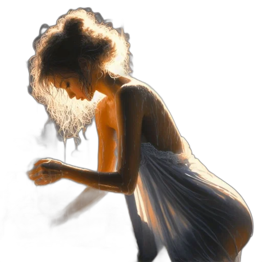 dress, hair, jewelry, mask transparent PNG cut-out
