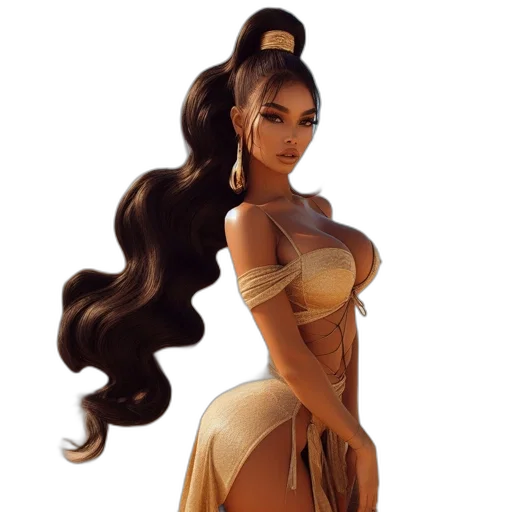 dress, hair, fantasy art, concept art transparent PNG cut-out