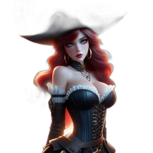 hat, dress, staff, fantasy art transparent PNG cut-out