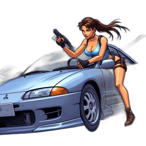 car, weapon, concept art, pixel art transparent PNG cut-out