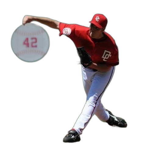 baseball, player, red, white transparent PNG cut-out