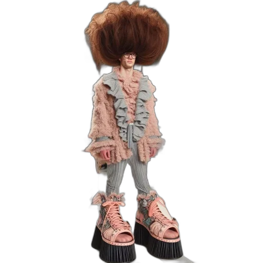 jacket, hair, hat, shoes transparent PNG cut-out