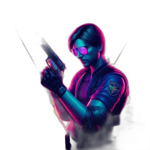 weapon, staff, jacket, robot transparent PNG cut-out