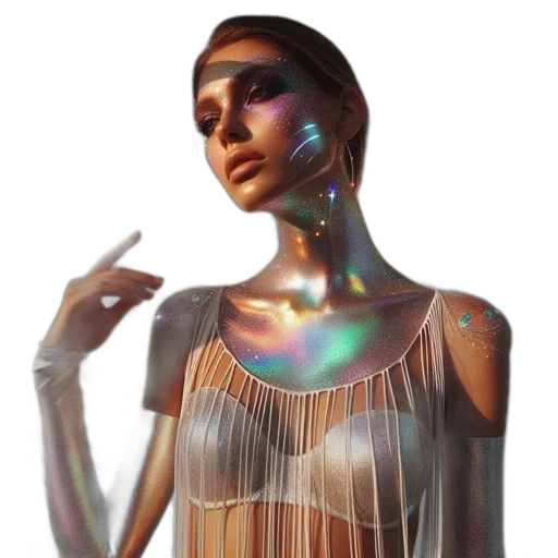 jewelry, dress, robot, 3d render transparent PNG cut-out