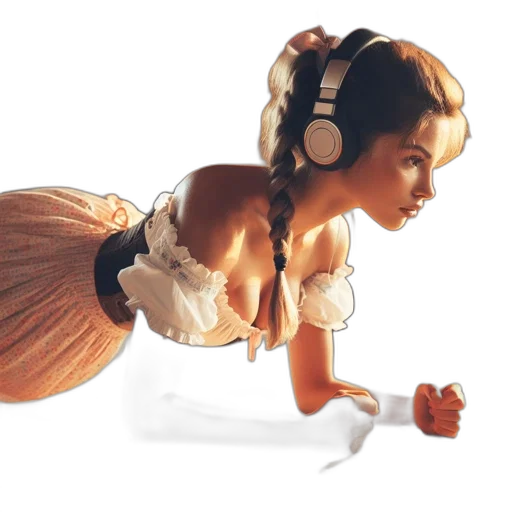 dress, staff, hair, jewelry transparent PNG cut-out