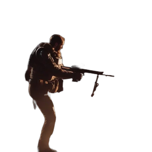 weapon, jacket, robot, staff transparent PNG cut-out