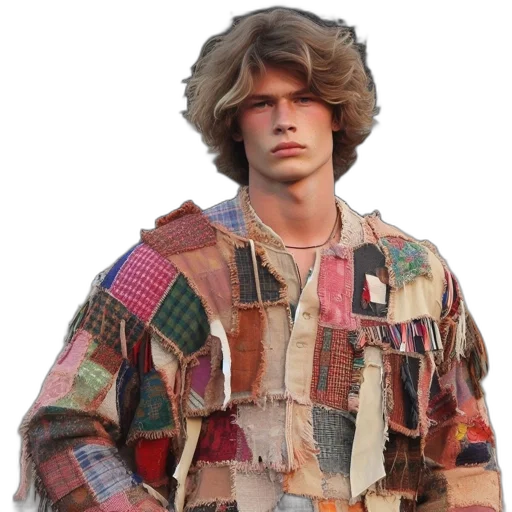 jacket, hair, face, photorealistic transparent PNG cut-out