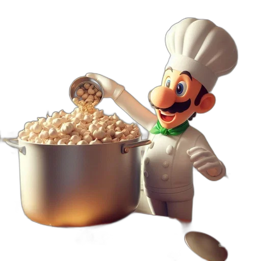 food, 3d render, concept art, mario transparent PNG cut-out