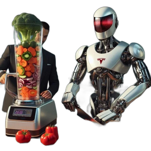 robot, food, concept art, 3d render transparent PNG cut-out