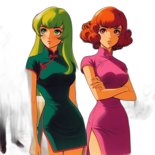 dress, concept art, anime, vaporwave transparent PNG cut-out