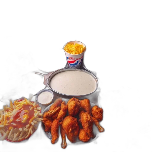 food, crown, photorealistic, 3d render transparent PNG cut-out