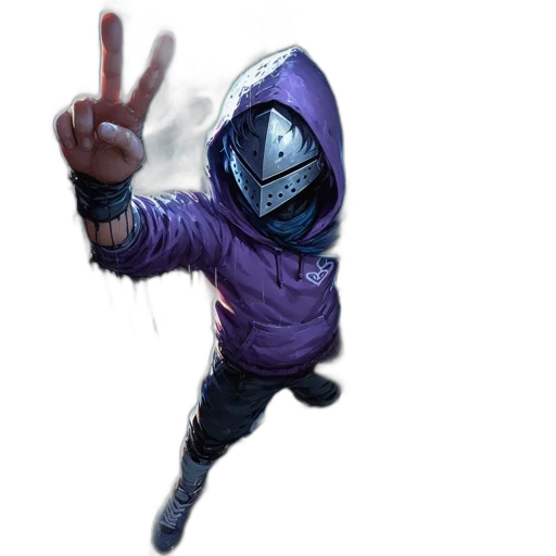 jacket, mask, staff, robot transparent PNG cut-out