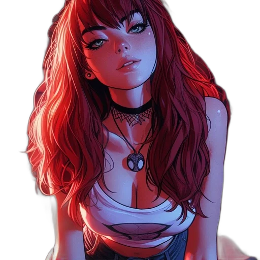 dress, face, comic book art, concept art transparent PNG cut-out