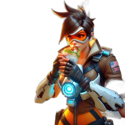 weapon, jacket, staff, face transparent PNG cut-out