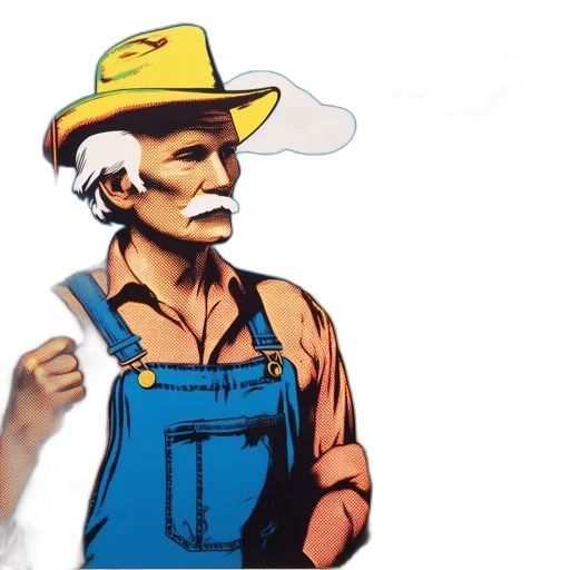 comic book art, cartoon, concept art, elderly transparent PNG cut-out