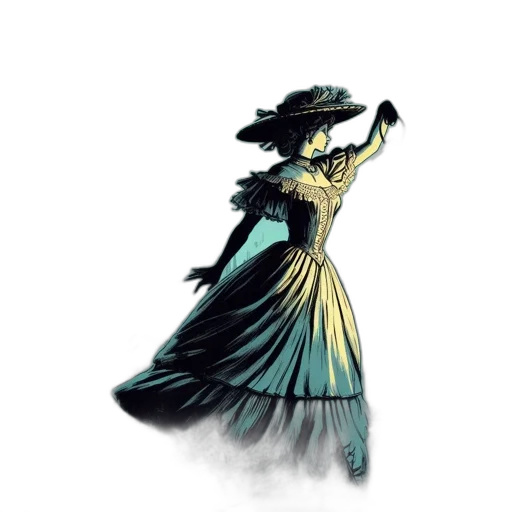 dress, hat, staff, mask transparent PNG cut-out