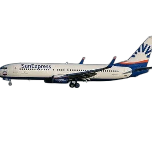 sunexpress, airplane, flying, over transparent PNG cut-out