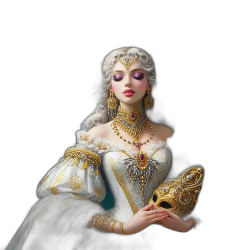 crown, jewelry, dress, face transparent PNG cut-out