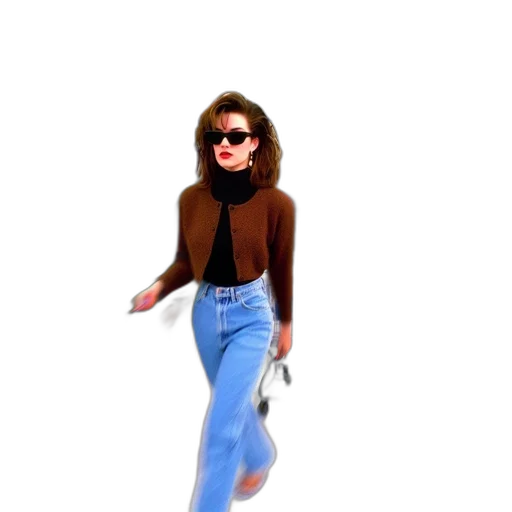 jacket, shoes, hair, staff transparent PNG cut-out