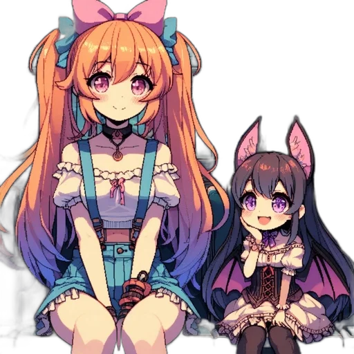 dress, staff, creature, anime transparent PNG cut-out