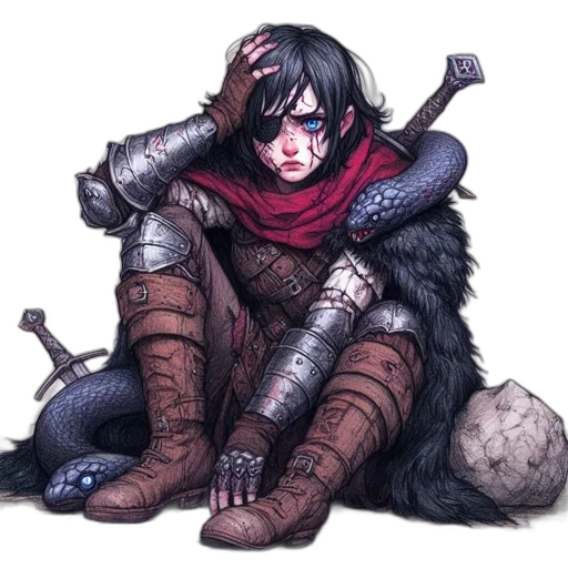 sword, weapon, animal, fantasy art transparent PNG cut-out
