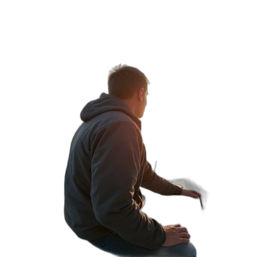 jacket, staff, hat, face transparent PNG cut-out