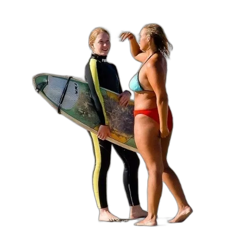 underwater, beach, two, women transparent PNG cut-out