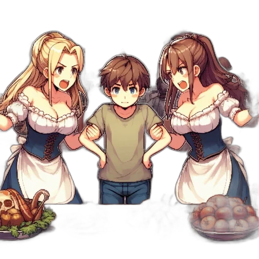 food, pixel art, anime, concept art transparent PNG cut-out