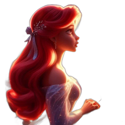 dress, crown, hair, fantasy art transparent PNG cut-out