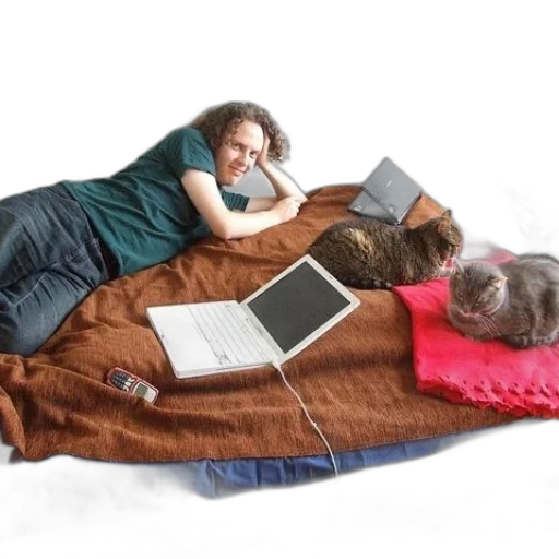 furniture, man, laying, bed transparent PNG cut-out