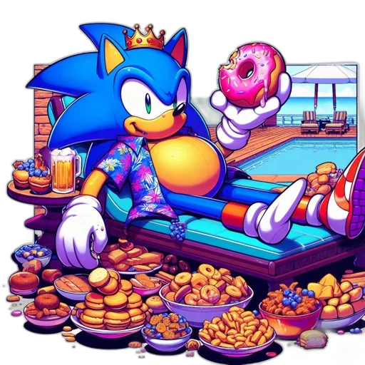 food, pixel art, concept art, vaporwave transparent PNG cut-out