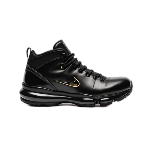 shoes, black, sneaker, gold transparent PNG cut-out